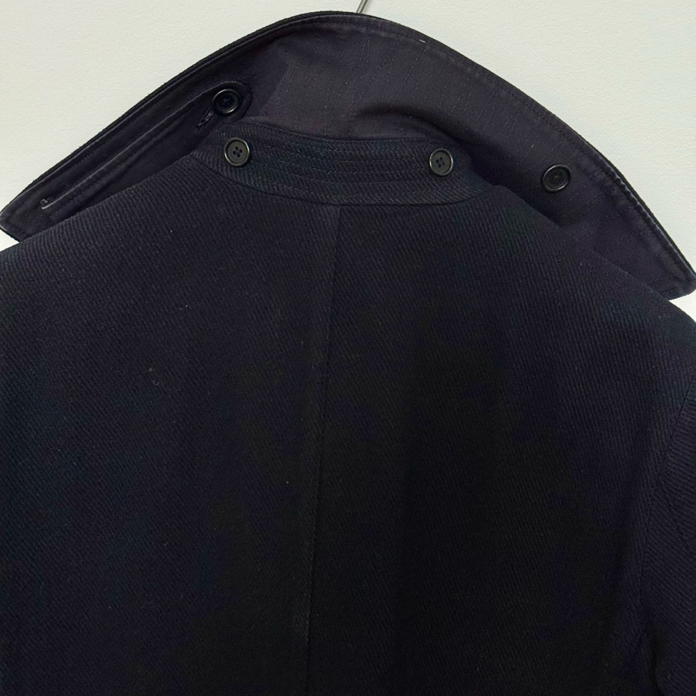 C.P. Company Navy Wool-Blend
Detachable-Hood Quilted Pea Coat - Picture 6 of 15